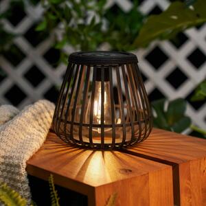 Pauleen Lampa de masă solară cu LED SUNSHINE GLIMMER, negru, IP44, Negru, Bamboo, Viața tânără