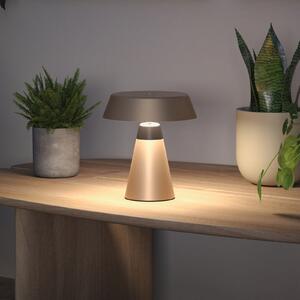Paulmann Lampa de masă cu baterie LED Lirox, bej/negru, 20 cm, IP44, reglabil, Bej, Camera de zi / sufragerie, Metal, Modern