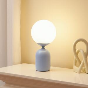 Pauleen Lampa de masă GLOWING CHARM, albastră, înălțime 30 cm, Gri, Camera de zi / sufragerie, Sticlă, Viața tânără, glob