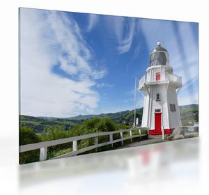 Tablou pe sticlă cu farurile Akaroa, Nooua Zeelanda (70x50 cm)