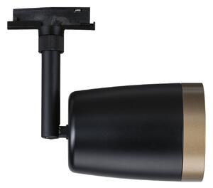 Paulmann URail Spot pe șină COVER, negru/auriu, Ø 7 cm, GU10, reglabil, Negru, Camera de zi / sufragerie, Metal, Modern