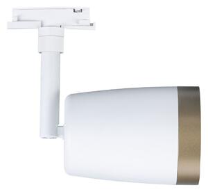 Paulmann URail Spot pe șină COVER, alb/auriu, Ø 7 cm, GU10, reglabil, Alb, Camera de zi / sufragerie, Metal, Modern