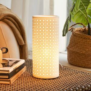 Pauleen Lampa de masă PURE SUNKISS, albă, înălțime 27 cm, porțelan, Alb, Camera de zi / sufragerie, Ceramică, Viața tânără