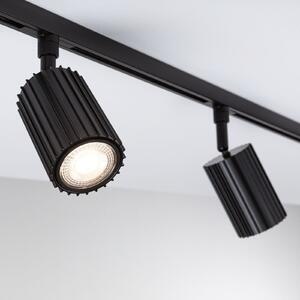 Paulmann URail Spot pe șină Lirena, negru, Ø 6 cm, GU10, reglabil, Negru, Camera de zi / sufragerie, Metal, Modern