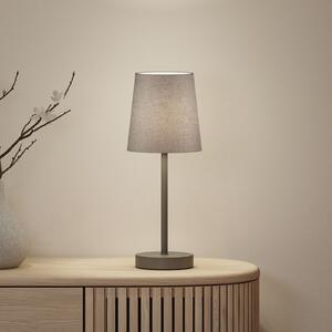 Paulmann Lampa de masă Stellan II, gri, înălțime 40 cm, material textil, Gri, Camera de zi / sufragerie, Țesătură / Textil