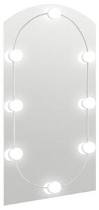 Oglindă cu lumini LED, arcadă, 90x45 cm, sticlă