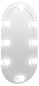 Oglindă cu lumini LED, 60x30 cm, sticlă, oval