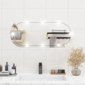 Oglindă de perete cu lumini LED 35x80 cm oval sticlă