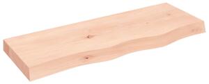 Blat de baie, 80x30x(2-6) cm, lemn masiv netratat