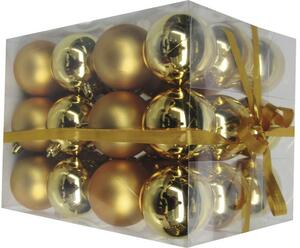 Pachet globuri plastic, Ø 6 cm, 36 buc, auriu