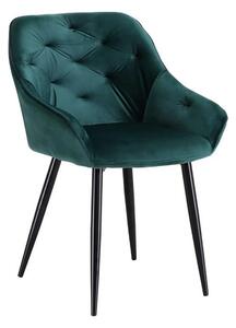 Scaun K487, verde inchis/negru, stofa catifelat/metal, 56x65x81 cm