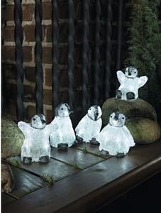 Set ghirlandă luminoasă mini pinguini, 5 buc, alb rece