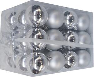 Pachet globuri din plastic, Ø 6 cm, argintiu, 36 buc