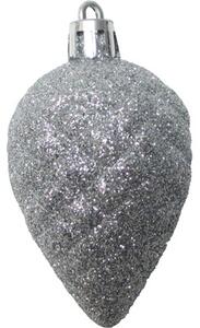 Pachet mix globuri plastic, 104 buc, argintiu