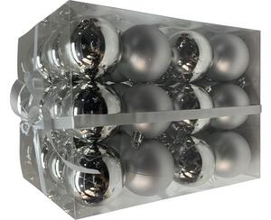 Pachet globuri din plastic, Ø 6 cm, argintiu, 36 buc