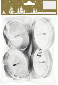 Set suport lumânări metal Ø 6 cm argintiu 4 buc