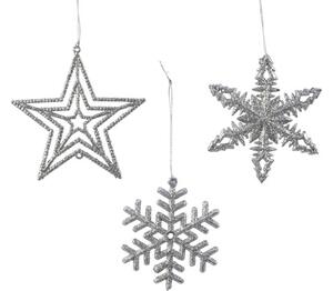 Decorațiune cu agățătoare H 10 cm argintiu