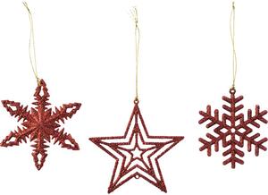 Decorațiune cu agățătoare H 10 cm roșu