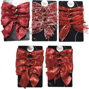 Set funde decorative 2,5x10x10 cm roșii 3 buc