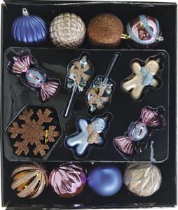 Set globuri Crăciun plastic Ø 8 cm albastru 25 buc