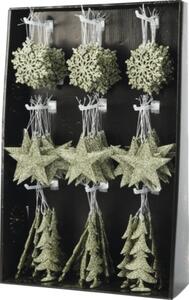 Decorațiune cu agățătoare 10 cm verde diferite modele