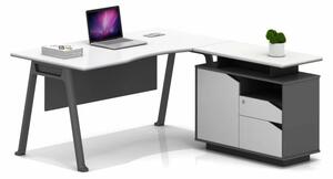 Birou Reflection cu dulap lateral ,picioare metalice - dimensiuni 1600*800*750 mm