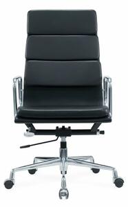Scaun de birou ergonomic ,reglabil din piele ecologica si cadru din aluminiu ,culoare: negru ,design modern și elegant ,calitate premium ,dimensiuni 590*500*1060-1150