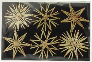 Set decorațiuni stele din paie 7-13 cm 6 buc