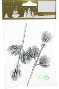 Set crenguțe decoratibe 6x12 cm argintiu 2 buc