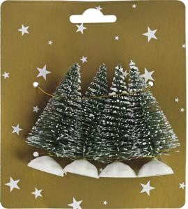 Set decorațiune brazi H 7,5 cm verde 4 buc