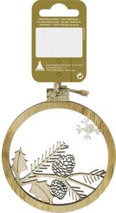 Decorațiune conuri cu agățătoare lemn 9 cm