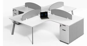 Birou operational , statie de lucru cu 4 posturi si dulapuri integrate ,design modern și elegant ,calitate premium , dimensiuni 2800*2800*750