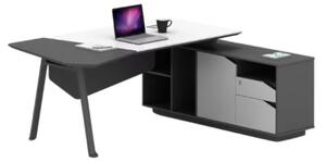 Birou Platinia cu dulap lateral ,picioare metalice - dimensiuni 2000*1400*750 mm