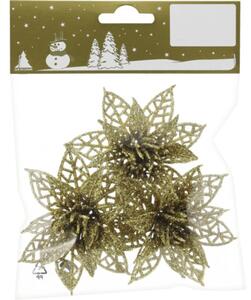 Set flori decorative 8,5x3 cm auriu 3 buc