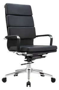 Scaun de birou ergonomic ,reglabil din piele ecologica si cadru din aluminiu ,culoare: negru ,design modern și elegant ,calitate premium ,dimensiuni 570*535*1070-1130