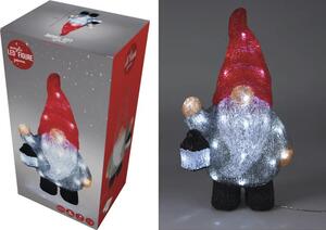 Decorațiune pitic cu LED 21x39 cm roșu