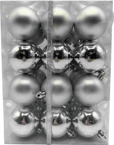 Set globuri Crăciun plastic Ø 6 cm argintiu 36 buc