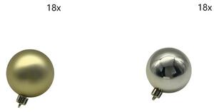 Set globuri Crăciun plastic Ø 6 cm auriu 36 buc