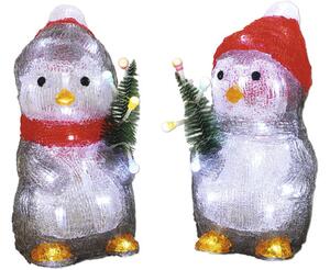 Set figurină pinguin Lafiora 50 LED-uri H 25 cm 2 buc. alb rece