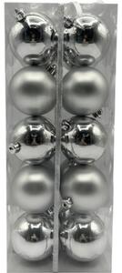 Set globuri Crăciun Lafiora plastic Ø 8 cm argintiu 20 buc