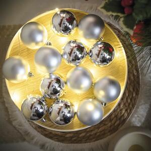 Set globuri Crăciun plastic Ø 6 cm argintiu 36 buc