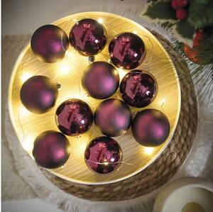 Set globuri Crăciun Lafiora plastic Ø 8 cm purpuriu 20 buc