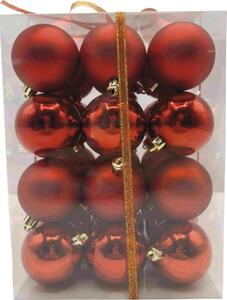 Set globuri Crăciun plastic Ø 6 cm roșu 36 buc