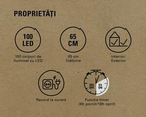 Glob Crăciun Lafiora 100 LED-uri Ø 65 cm roșu