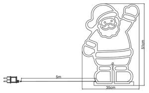 Figurină Moș Crăciun Lafiora Infinity 330 LED-uri H 51 cm lumină colorată