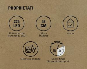 Decorațiune cerb Lafiora Infinity 225 LED-uri H 52 cm lumină colorată
