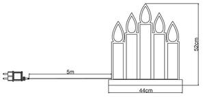 Figurină lumânare Lafiora Infinity 309 LED-uri H 52 cm lumină colorată