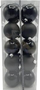 Set globuri Crăciun Lafiora plastic Ø 8 cm negru 20 buc