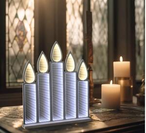 Figurină lumânare Lafiora Infinity 309 LED-uri H 52 cm lumină colorată