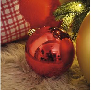 Glob Crăciun Lafiora plastic Ø 15 cm roșu lucios